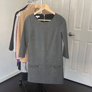 Elegant Gray Long Sleeve Dress